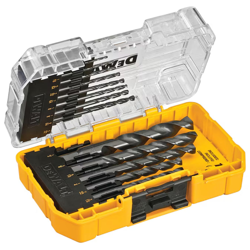 14 -Piece Assorted X Black and Gold Coated HSS Jobber Length Twist Drill Bit Set