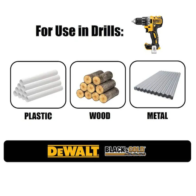 9/16-In X 6-In Black and Gold Coated HSS Jobber Length Twist Drill Bit