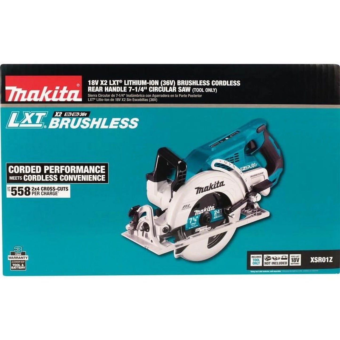Cordless Circ Saw,7-1/4 in Blade Dia XSR01Z