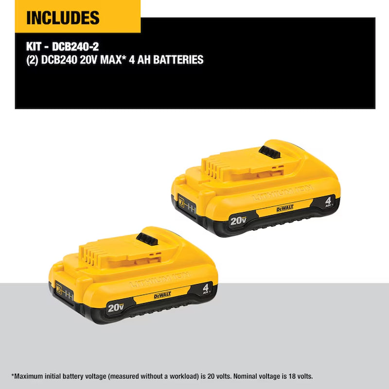 20 -Volt 2 -Pack Lithium-Ion ( 4 Ah 4 Ah Battery )