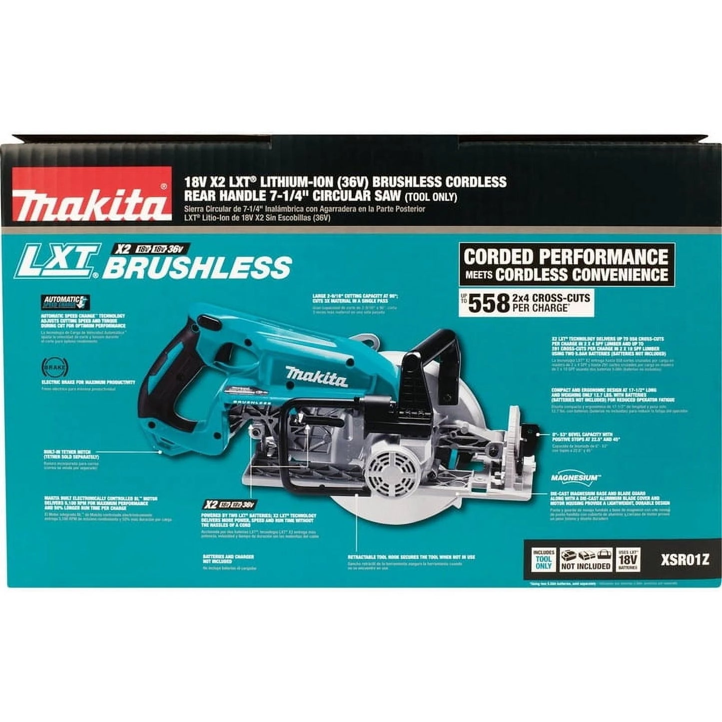 Cordless Circ Saw,7-1/4 in Blade Dia XSR01Z