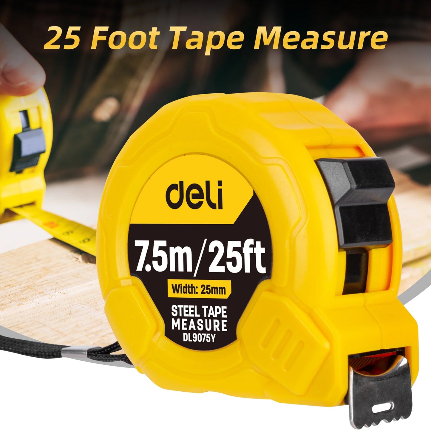 Measuring Tape Measure 25 Ft, Metric, Imperial Measurement Tape, Retractable, Self-Lock