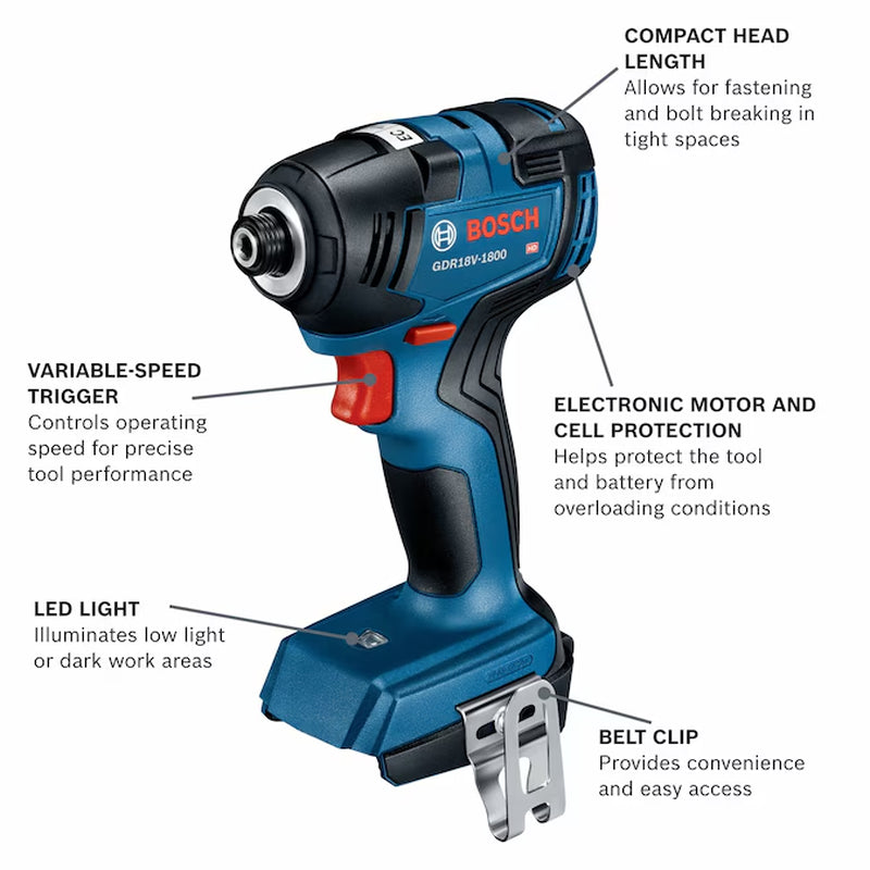 CORE18V 1/4-In Brushless Cordless Impact Driver (Battery Included and Charger Included and Soft Bag Included)