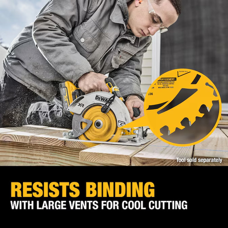 6-1/2-In 40 -Tooth Fine Finish Tungsten Carbide-Tipped Steel Circular Saw Blade Individual
