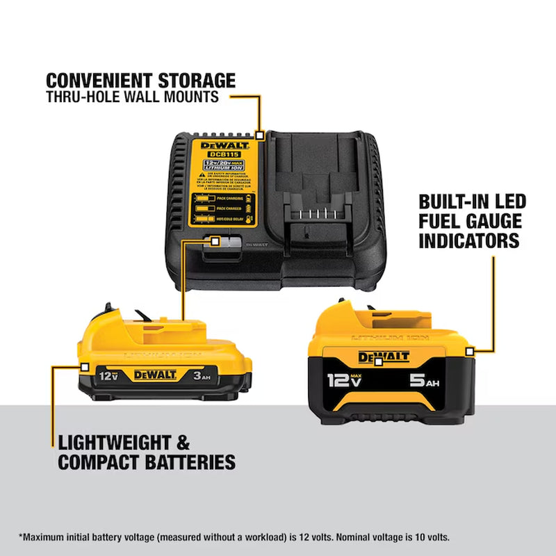 12 -Volt 2 -Pack Lithium-Ion ( 3 Ah 5 Ah Battery and Charger )