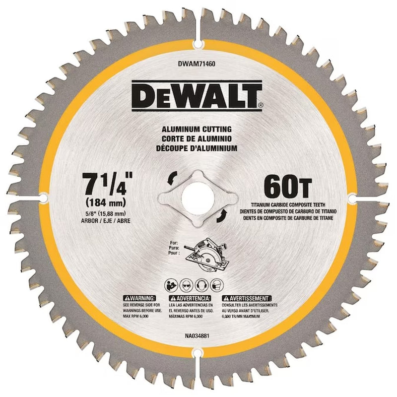 7-1/4-In 60 -Tooth Tungsten Carbide-Tipped Steel Circular Saw Blade Individual