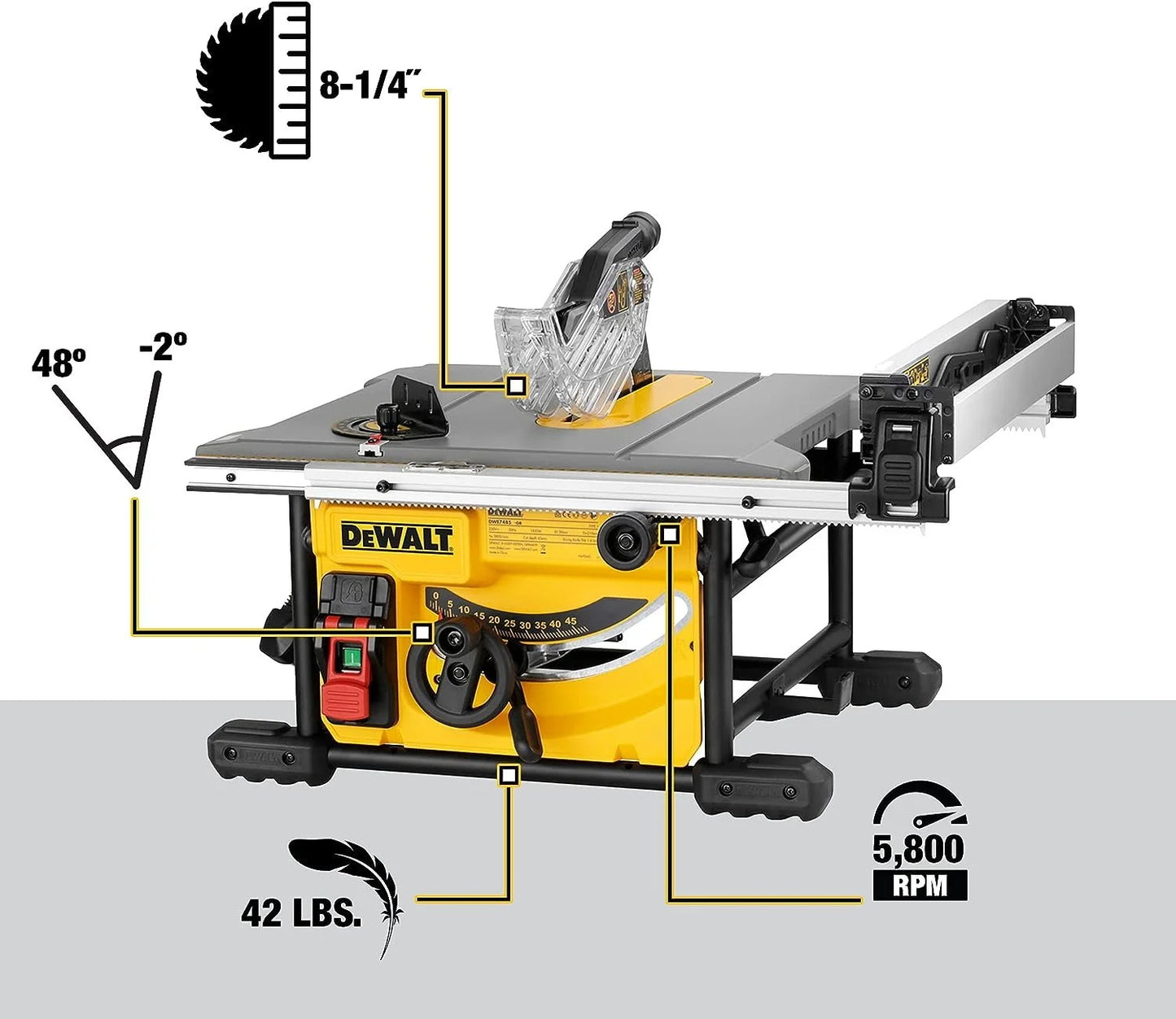 Table Saw for Josites, 8-1/4 Inch, 15 Amp DWE7485
