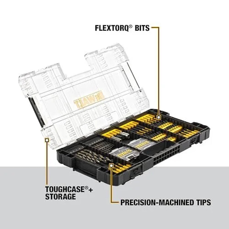 Flextorq 100-Piece Impact Driver Bit Set DWANGFT100SET