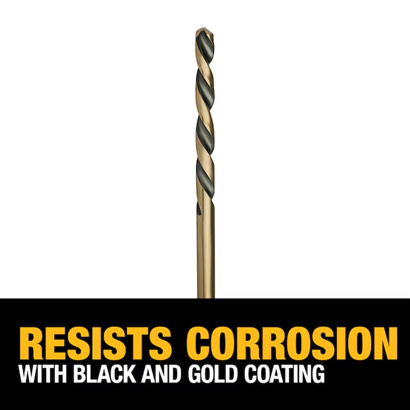 9/16-In X 6-In Black and Gold Coated HSS Jobber Length Twist Drill Bit
