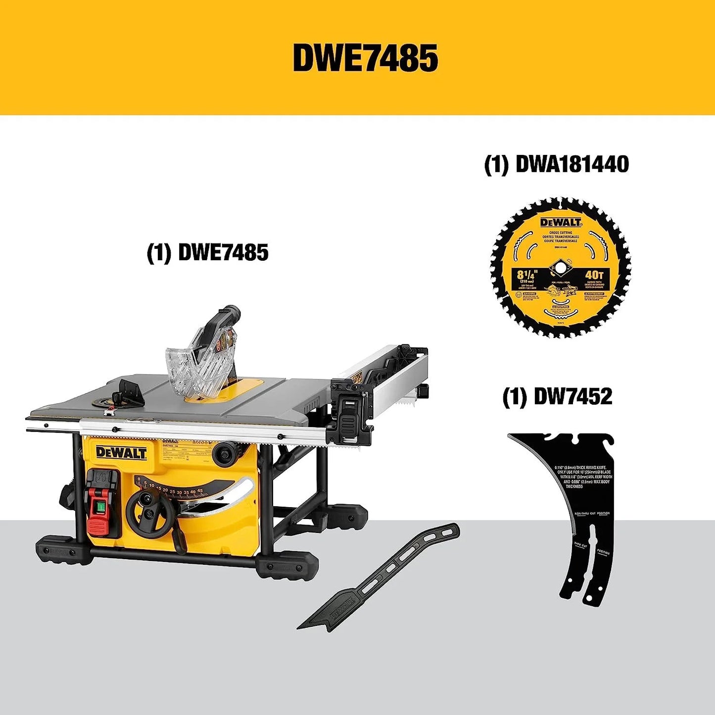 Table Saw for Josites, 8-1/4 Inch, 15 Amp DWE7485