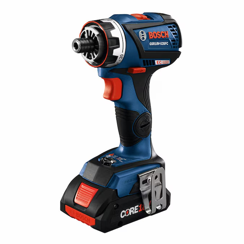 18-Volt 1/2-In Keyless Brushless Right Angle Cordless Drill 1 -Batteries Included (Soft Bag Included)