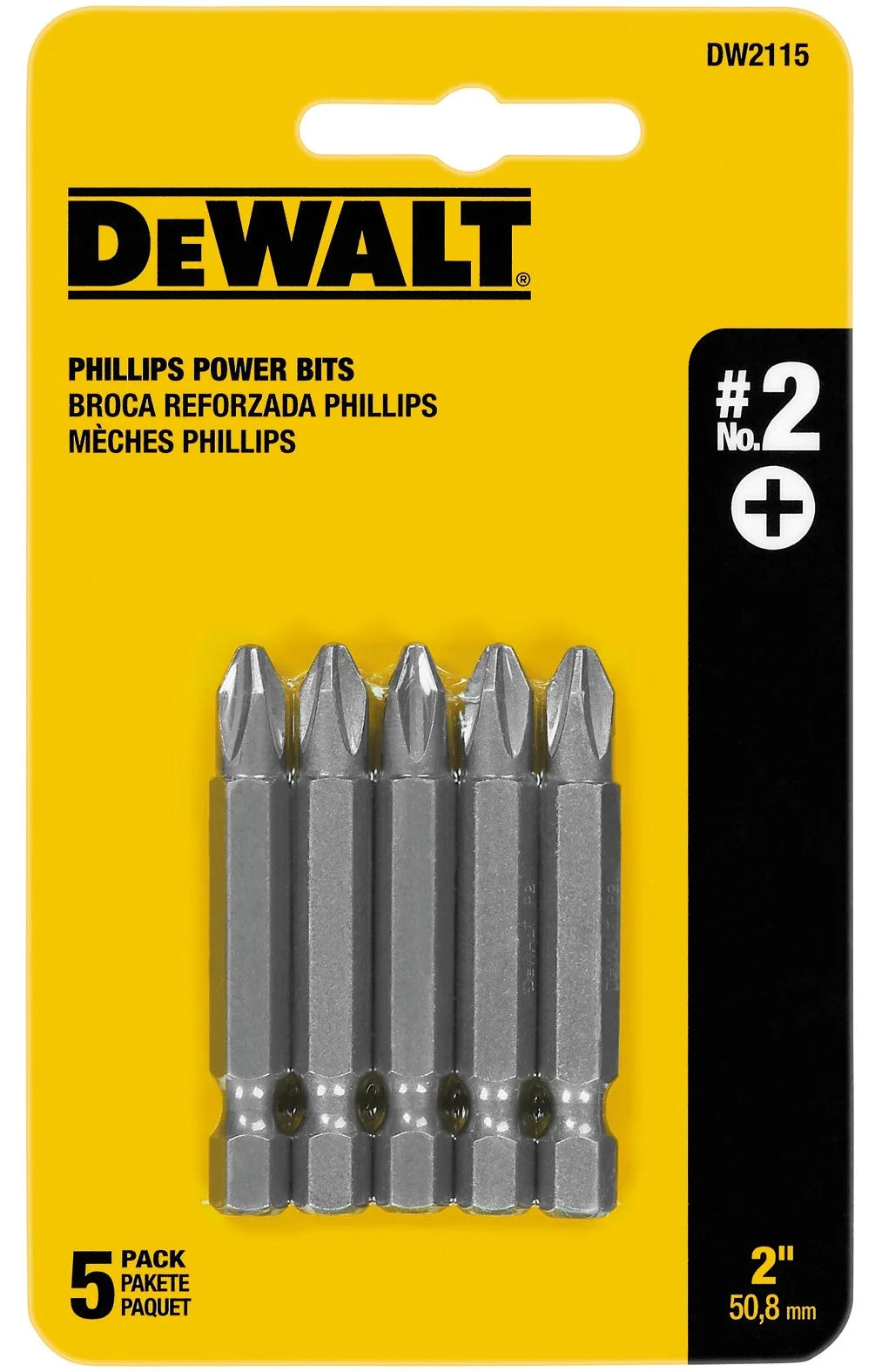 5Pc 2" #2 Phillips Bit