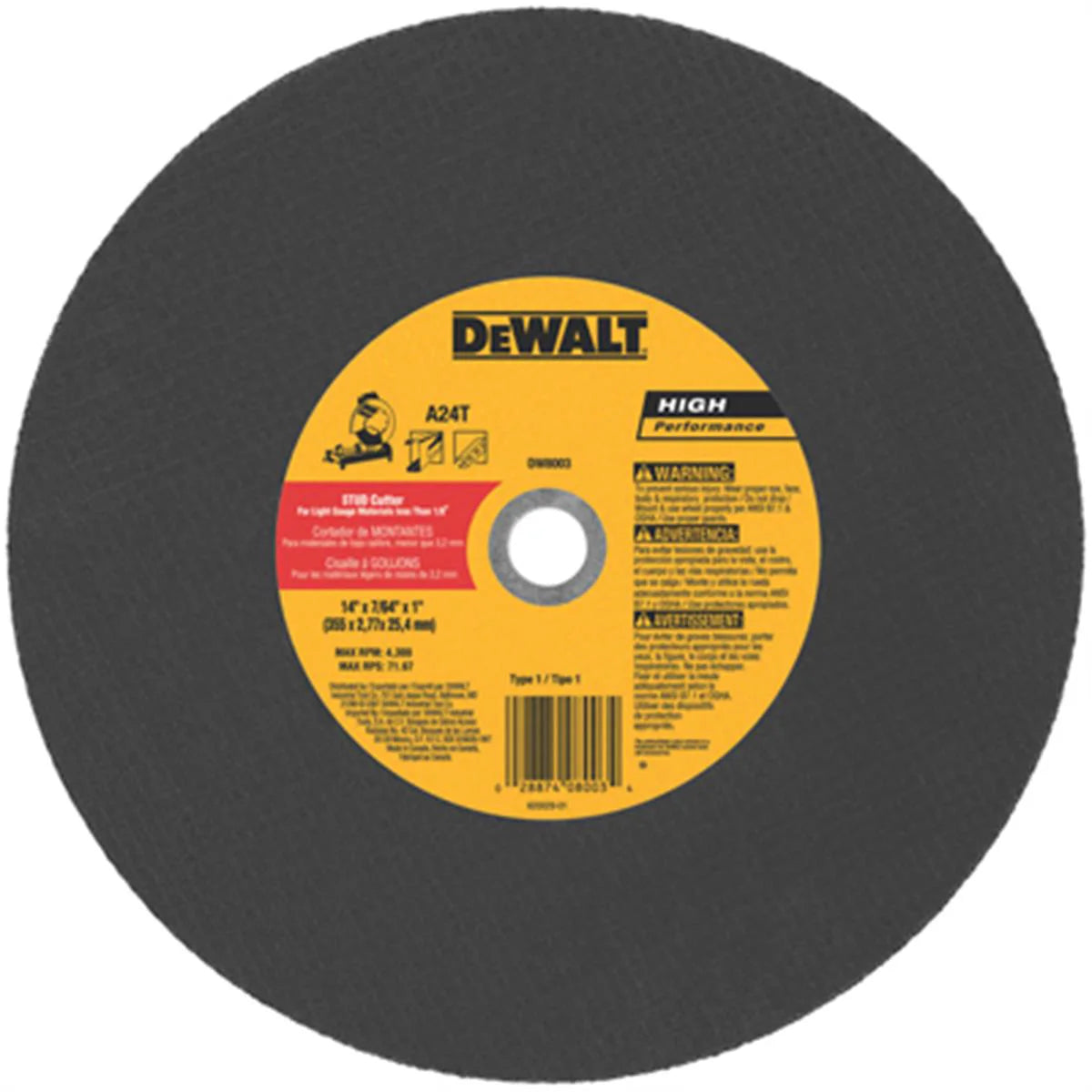 14"X1" Stud Chop Saw Whl (Lt)
