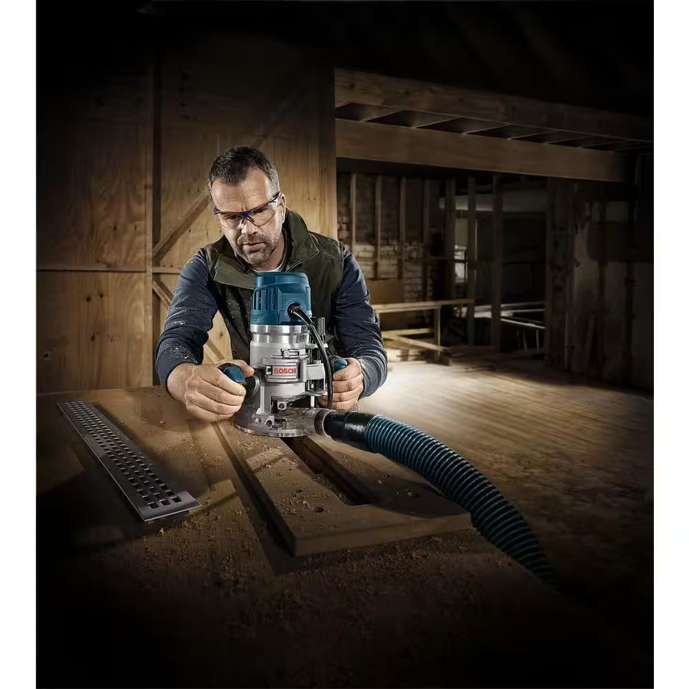 15 Amp 3-1/2 In. 2.3 HP Corded Electric Variable Speed Fixed Base Router Kit with Trigger Control