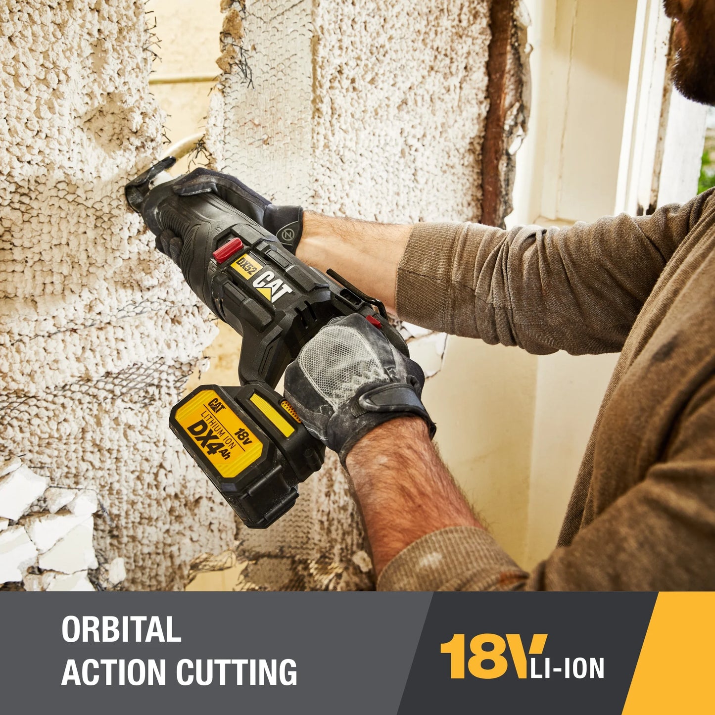 Caterpillar Cat® DX52 18V Cordless Brushless Reciprocating Saw with 3000 SPM Variable Speed