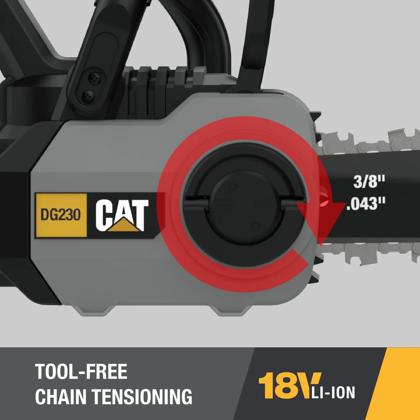 Caterpillar Cat® DG230 18V Brushless 12" Cordless Chainsaw with Battery