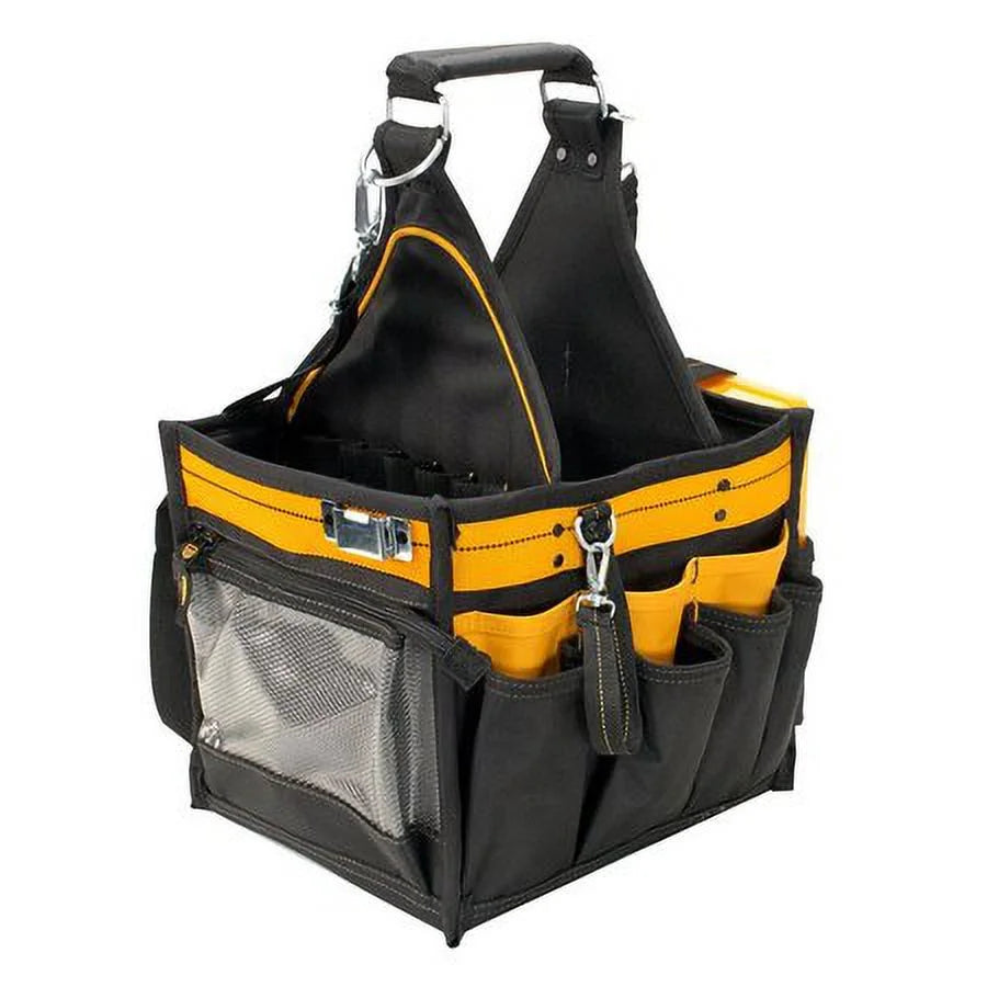 DG5582 Tool Tote, Ballistic Polyester, 23 Pockets, Black/Yellow