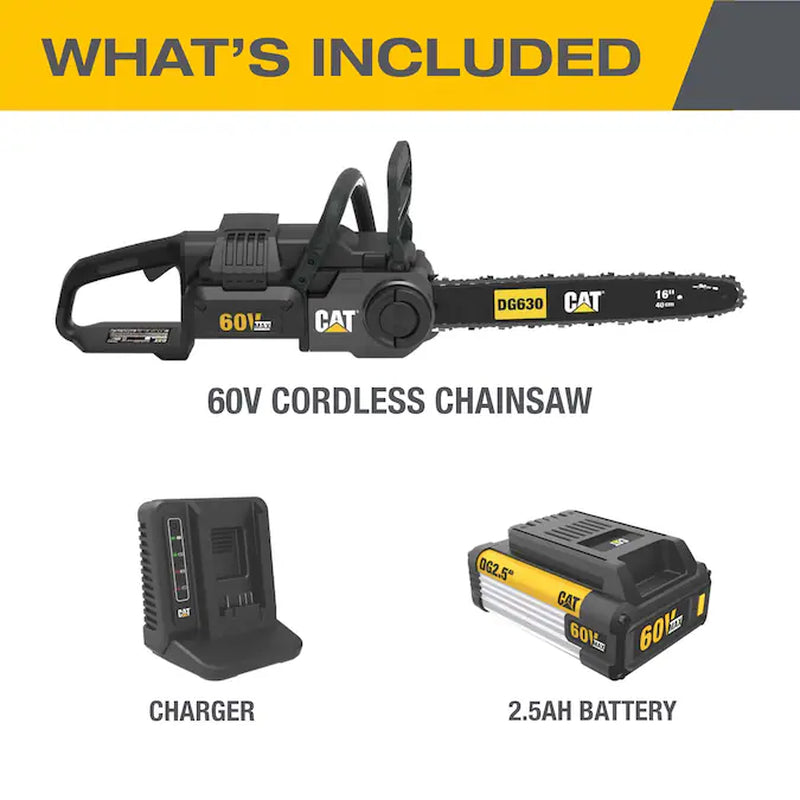 60-Volt Max 16-In Battery 2.5 Ah Chainsaw Battery Included Charger Included