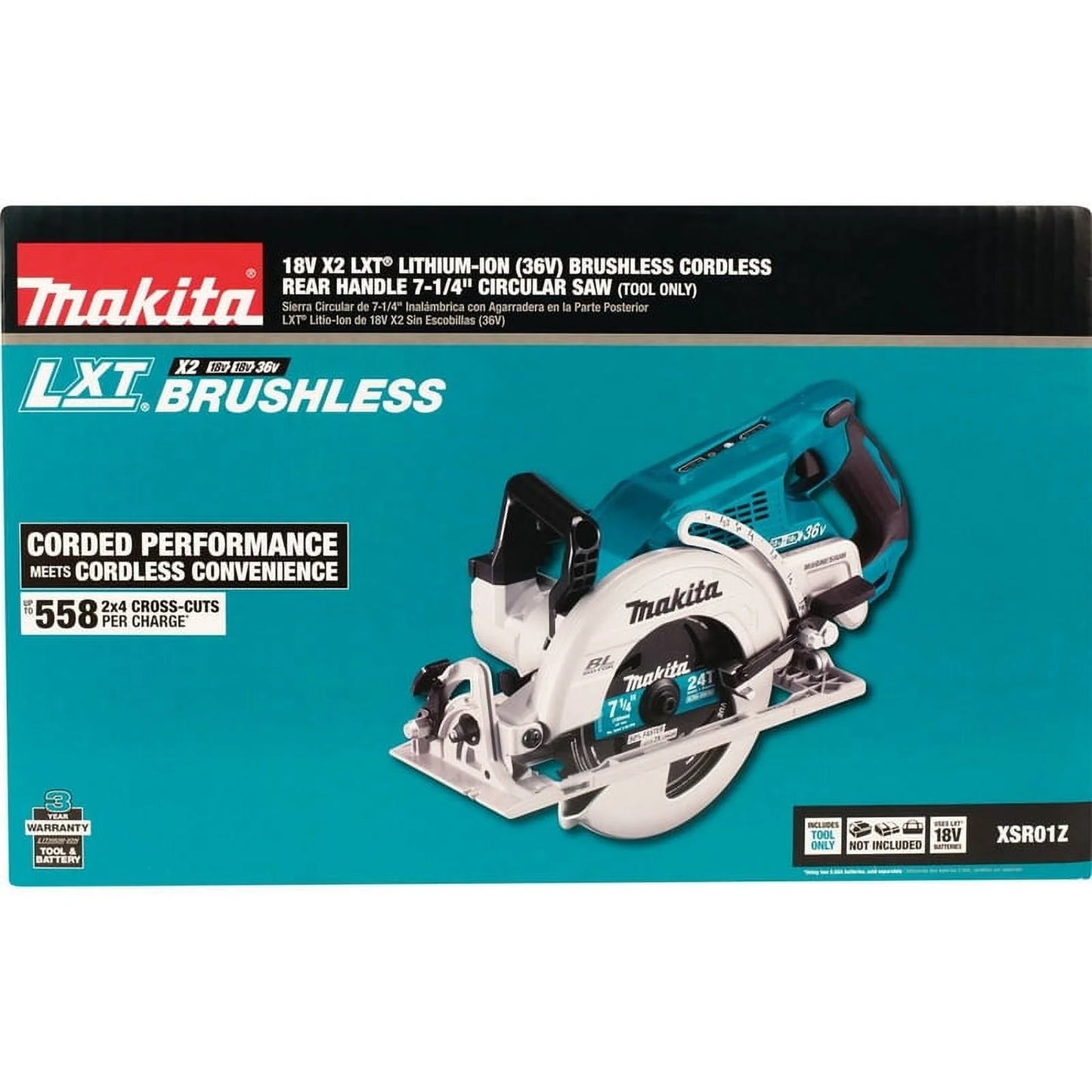 Cordless Circ Saw,7-1/4 in Blade Dia XSR01Z