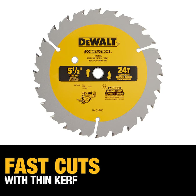 5-1/2-In 24 -Tooth Rough Finish Carbide Circular Saw Blade Individual