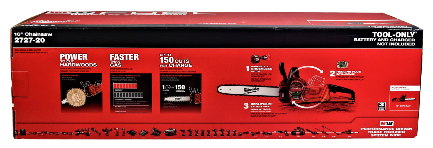 M18 FUEL 16" 18V Li-Ion Brushless Cordless Chainsaw Tool-Only 2727-20