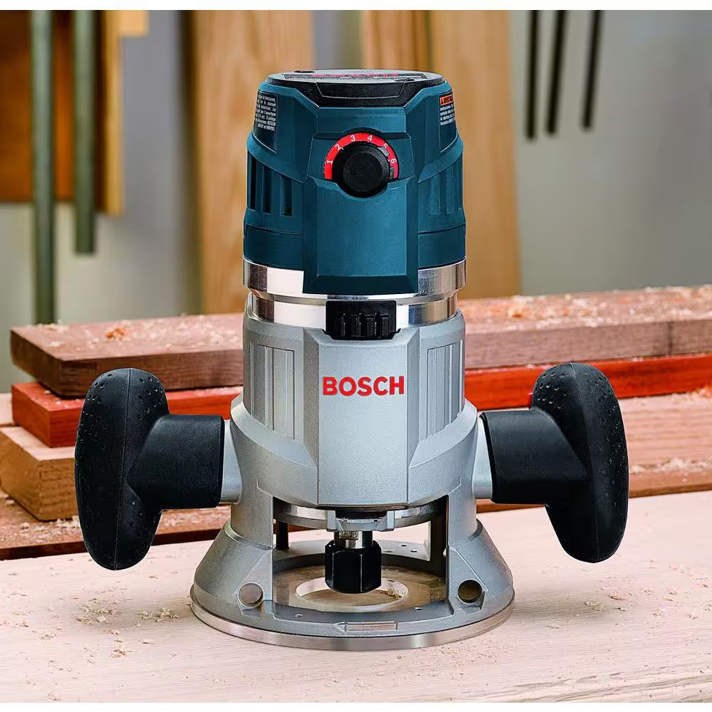 15 Amp 3-1/2 In. 2.3 HP Corded Electric Variable Speed Fixed Base Router Kit with Trigger Control