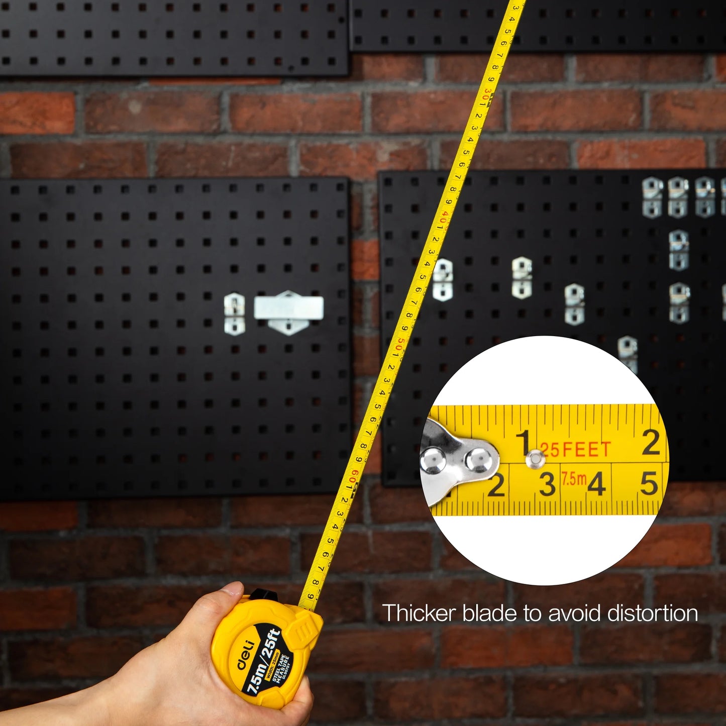 Measuring Tape Measure 25 Ft, Metric, Imperial Measurement Tape, Retractable, Self-Lock