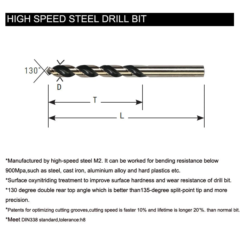 Stanley multi-purpose spiral bits 4 4.2 4.5 5 5.2 5.5 6 6.5 6.8 7 7.5 8 mm HSS twist drill bit for concrete metal glass plastic