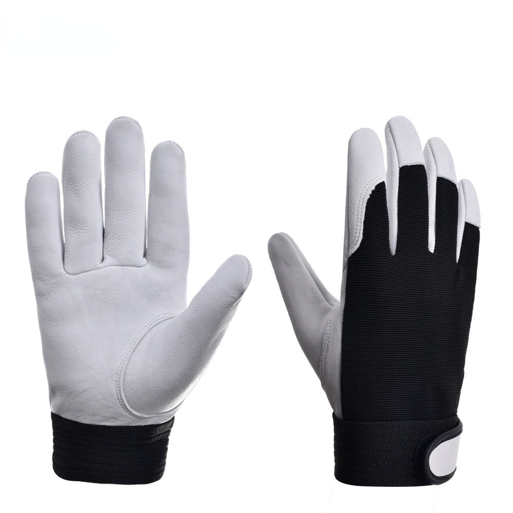 1Pair Pigskin Leather Gloves Wear Resistant Driving Working Repair Safe Gloves Security Protection Work Out Gloves Work Safety