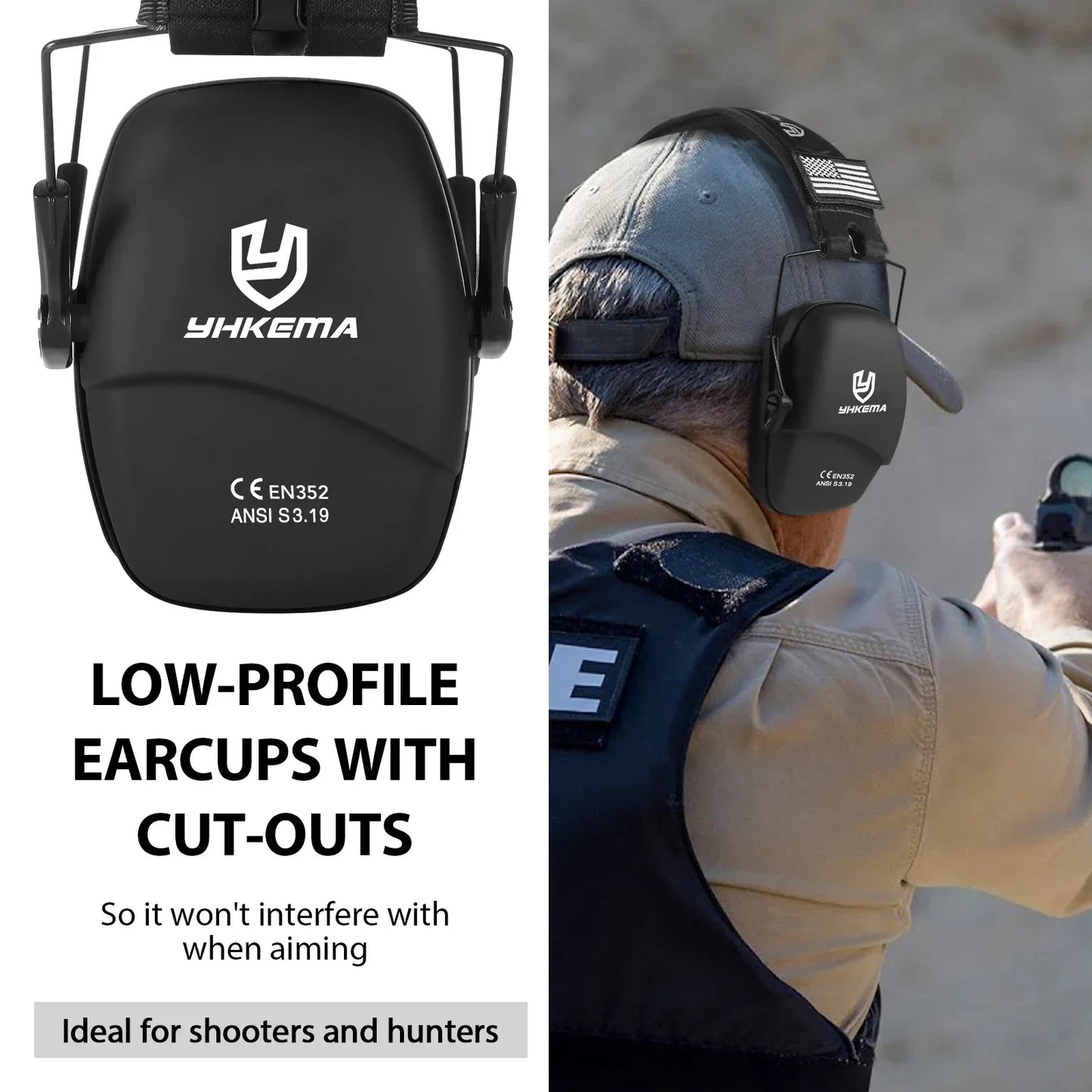 YHKEMA Noise-Canceling Safety Earmuffs – Adjustable Hearing Protection for Shooting, Work & Industrial Use