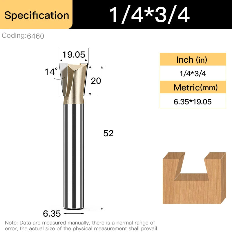 HUHAO Shank 12.7mm Dovetail Joint Router Bits for Wood Tungsten Milling Cutter Woodworking cnc Engraving Bits Carpentry Tools