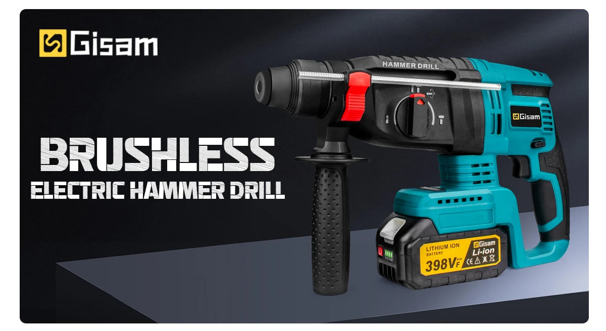 26mm Brushless Electric Hammer Drill Multifunctional Rotary Hammer Cordless Impact Hammer Power Tools For Makita 18V Battery
