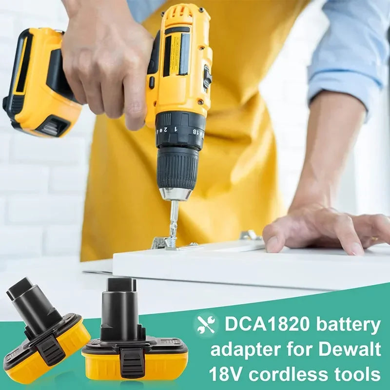 DeWalt DCA1820 Battery Adapter – Convert 20V Lithium Battery for Use with 18V Ni-Cad & Ni-MH Tools (Compatible with DC9096, DE9098, DE9096)
