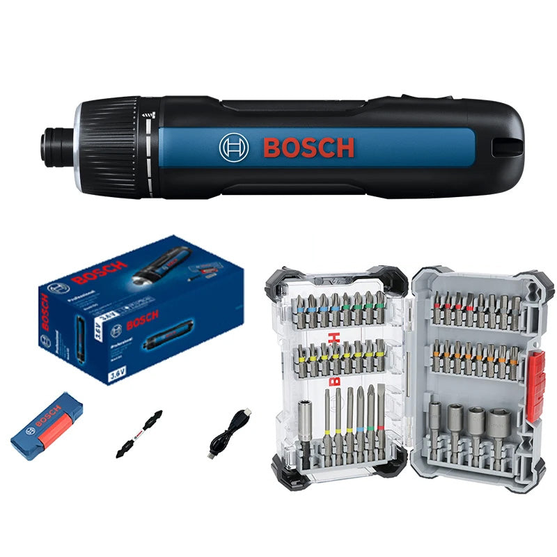 Bosch GO 3 Cordless Screwdriver – 3.6V Lithium-Ion Rechargeable Drill with Professional Tool Set & Storage Box