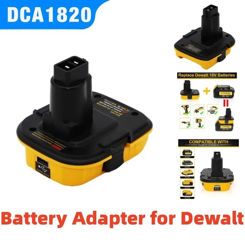 DeWalt DCA1820 Battery Adapter – Convert 20V Lithium Battery for Use with 18V Ni-Cad & Ni-MH Tools (Compatible with DC9096, DE9098, DE9096)
