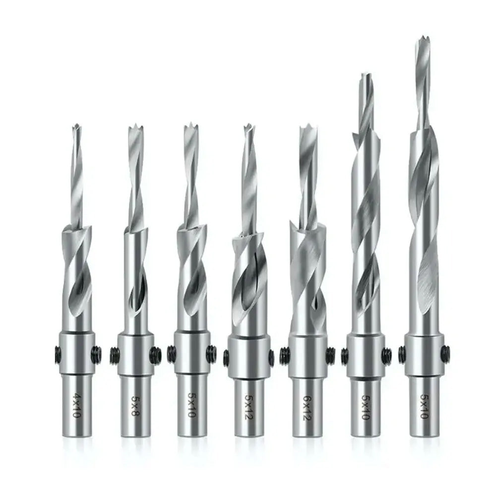Binoax Countersink Drill Bit with Adjustable Depth Stop – 10mm Shank Chamfering & Counterbore Tool for Wood & Plastic