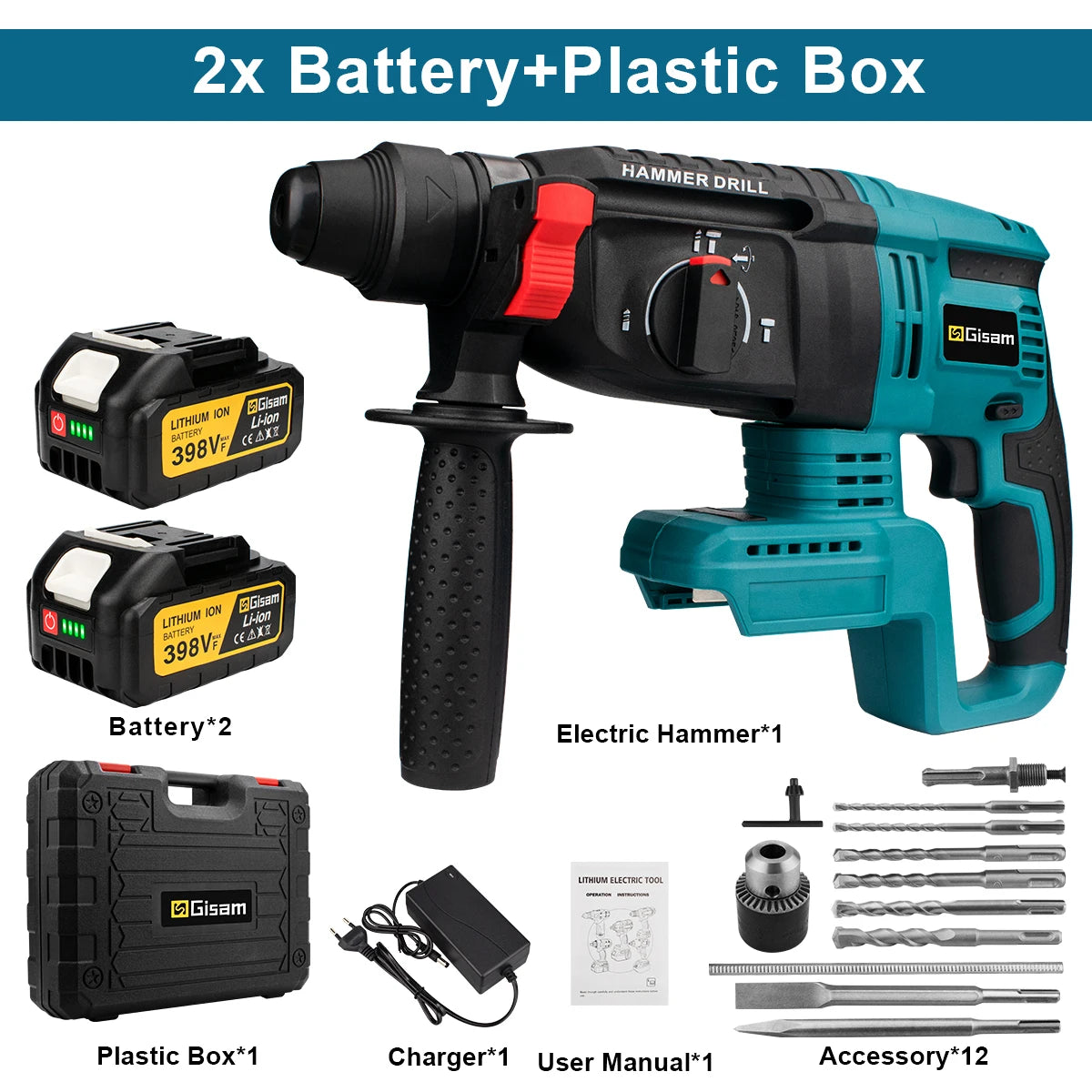 26mm Brushless Electric Hammer Drill Multifunctional Rotary Hammer Cordless Impact Hammer Power Tools For Makita 18V Battery