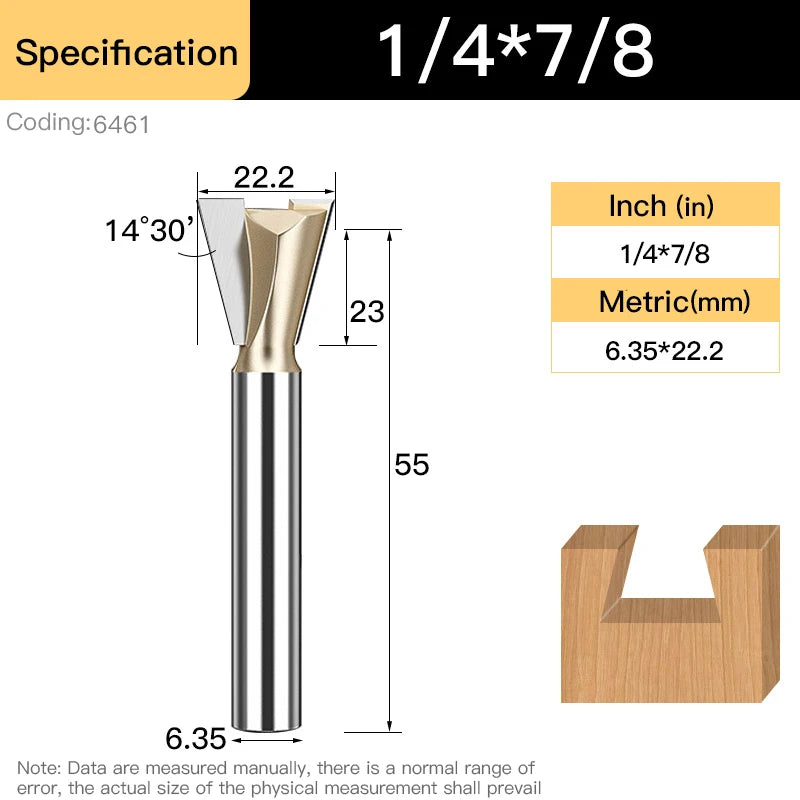 HUHAO Shank 12.7mm Dovetail Joint Router Bits for Wood Tungsten Milling Cutter Woodworking cnc Engraving Bits Carpentry Tools