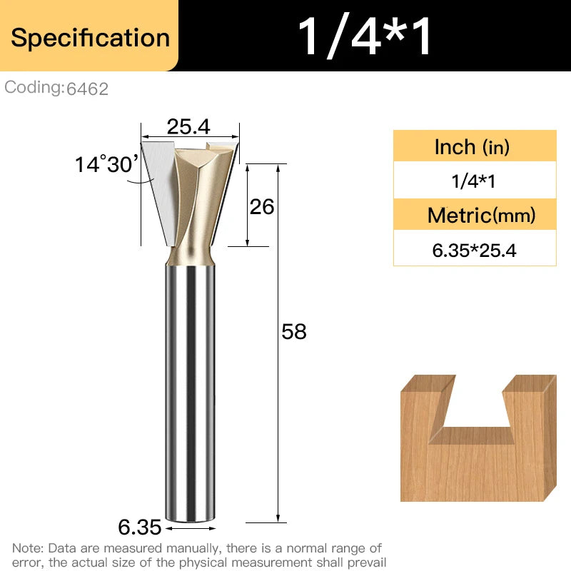 HUHAO Shank 12.7mm Dovetail Joint Router Bits for Wood Tungsten Milling Cutter Woodworking cnc Engraving Bits Carpentry Tools