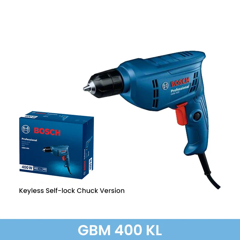 Bosch 400W Electric Drill Mini Screwdriver Adjustable Speed Rotary Impact Drill Strong Power Driller Tool for Wood Metal GBM 400