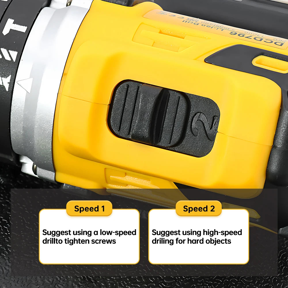DeWalt DCD796 20V Brushless Cordless Impact Drill – Compact High-Torque 65Nm Handheld Power Tool (Compatible with DeWalt Batteries)