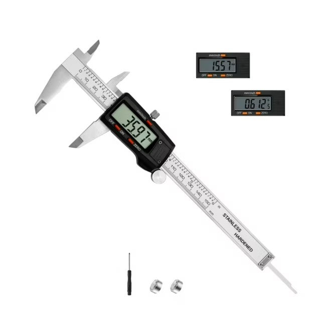 HARDELL 6-Inch Digital Caliper – Stainless Steel Vernier Caliper with Large LCD Display, Inch/MM Conversion, Auto-Off, ±0.001" Accuracy – For Mechanics, Jewelers, Woodworkers, and DIY