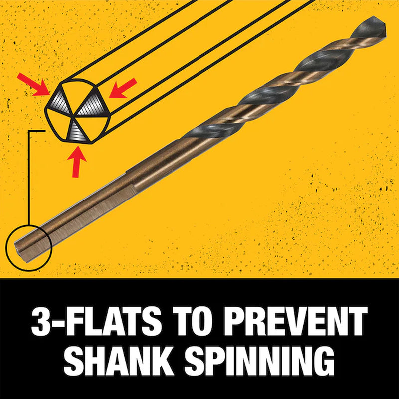 1/2-In X 6-1/8-In Black and Gold Coated HSS Jobber Length Twist Drill Bit