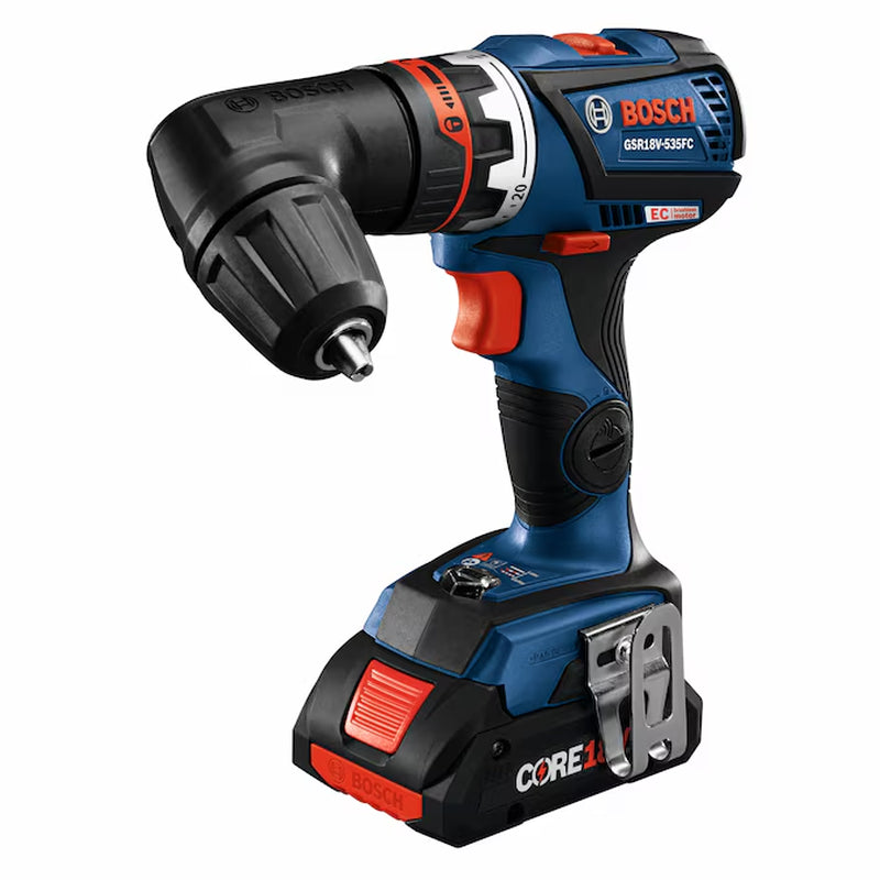 18-Volt 1/2-In Keyless Brushless Right Angle Cordless Drill 1 -Batteries Included (Soft Bag Included)