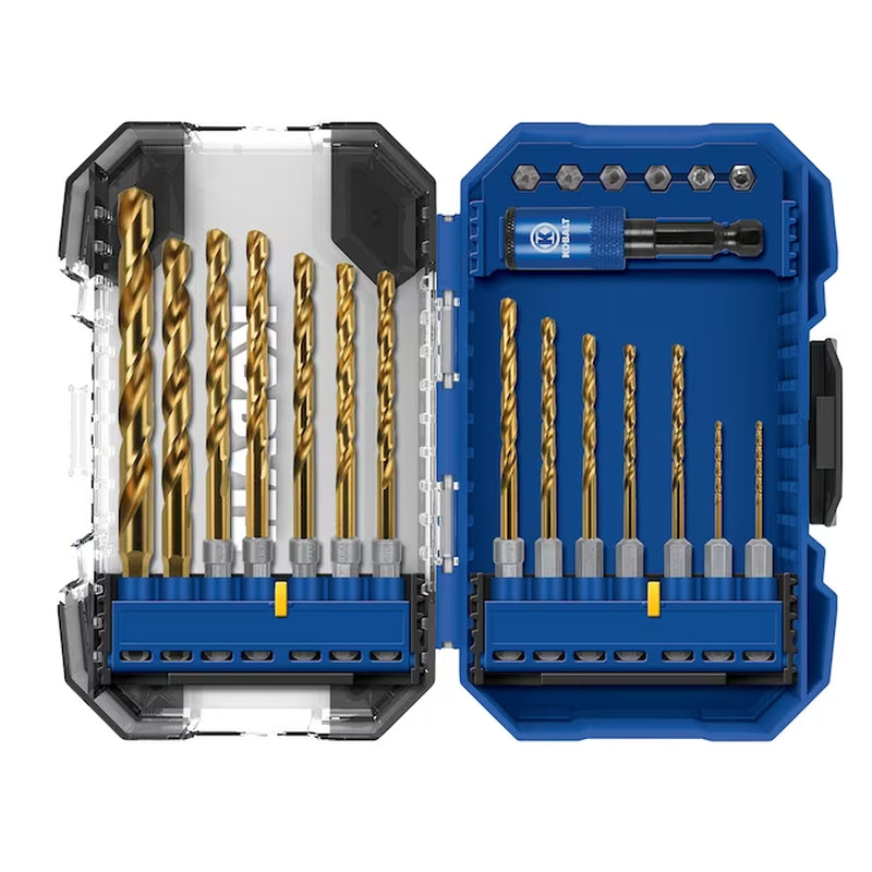 21 -Piece Assorted X Titanium Jobber Length Twist Drill Bit Set