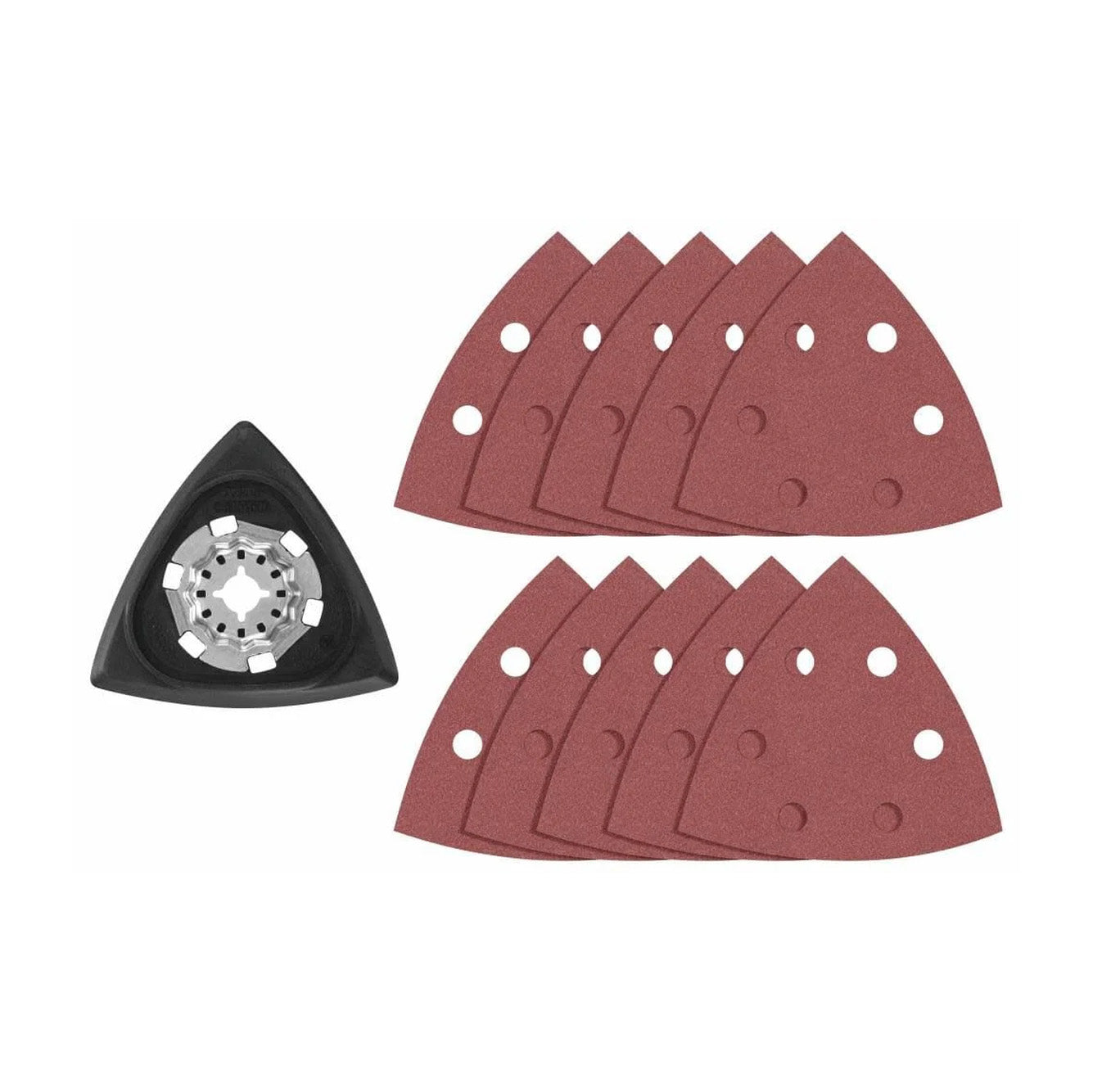 Bosch 11-Piece Starlock Oscillating Multi-Tool Delta Sanding Pad Kit – 80 & 120 Grit Triangles