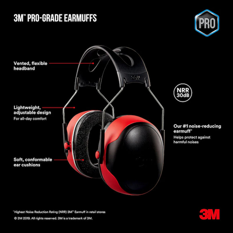 Pro Grade Earmuff Reusable Cordless Hearing Protection Earmuffs Noise Reduction Rating (NRR) of 30 Db Db Noise Reduction Rating