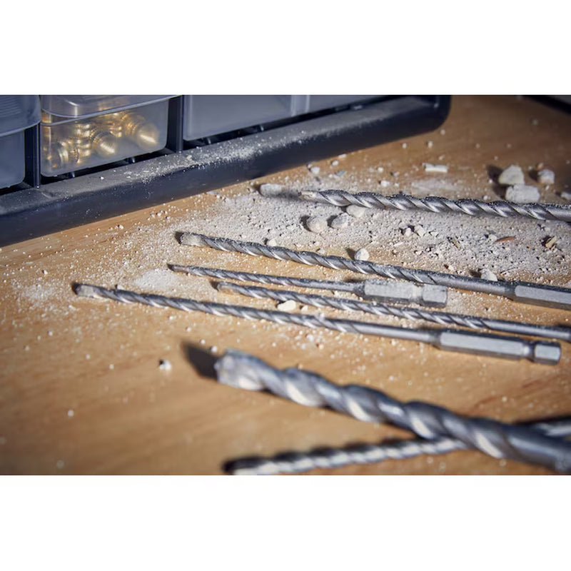 Impact Tough 7 -Piece High-Speed Steel Masonry Drill Bit Set for Hammer Drill