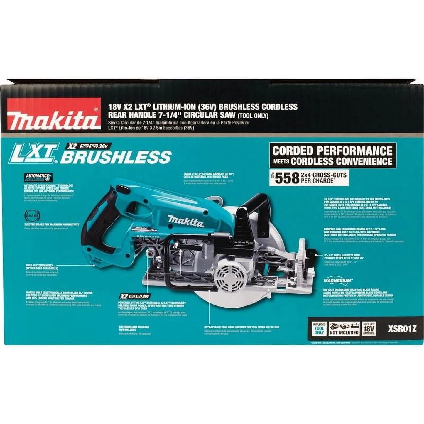 Cordless Circ Saw,7-1/4 in Blade Dia XSR01Z