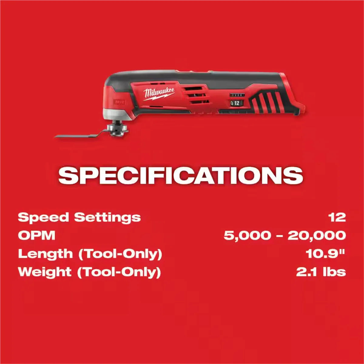 2426-20 M12 Cordless Oscillating Multi-Tool (Tool-Only)